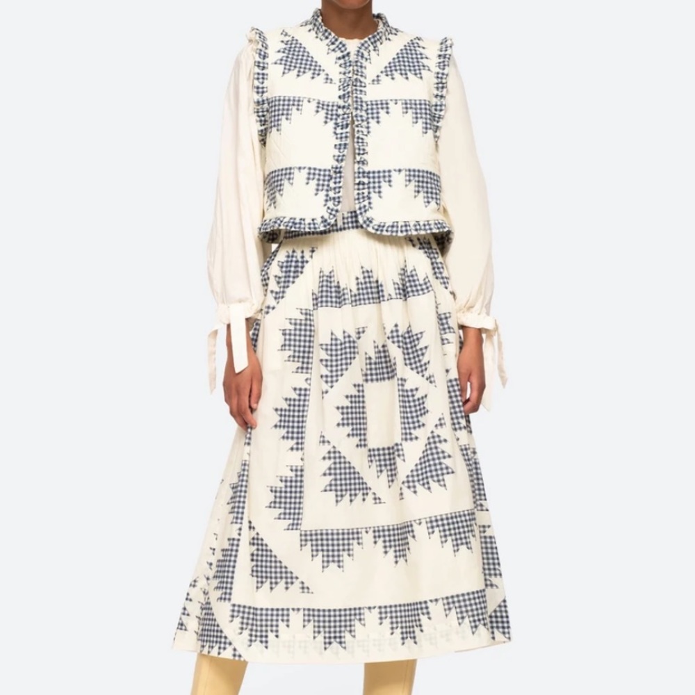 Sea New York Sea NY Gloucester Quilted Quilt Skirt 4 Small